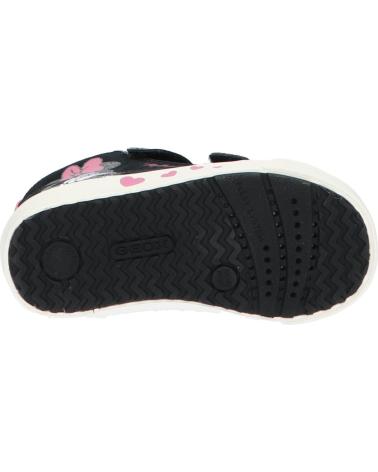 ZAPATILLAS GEOX KILWI GIRL CIERRE VELCRO NIÑA NEGRO-ROSA C9289 BLACK-OLD ROSE