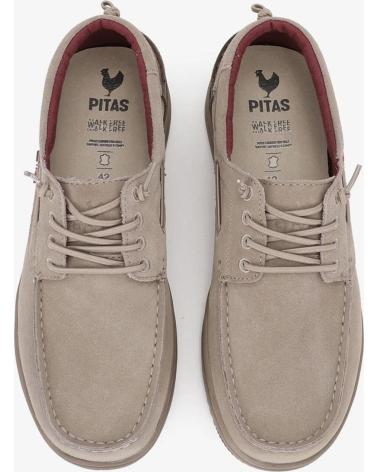 WALK IN PITAS DENVER MEN'S WATER-REPELLENT SUEDE BOAT SHOES BEIGE