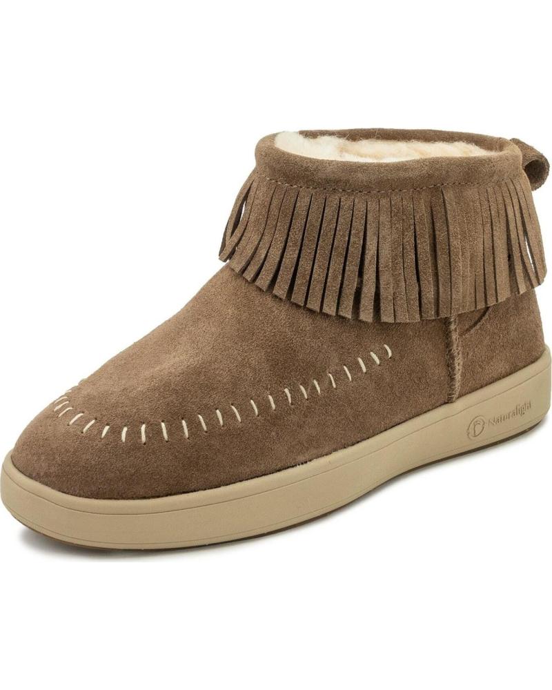 BOTA NATURAL WORLD MANITOU MUJER SERRAJE FORRO SUAVE CAMEL CAMEL