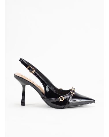 ZAPATOS DE VESTIR KESLEM MBA17 SLINGBACK CHAROL NEGRO NEGRO