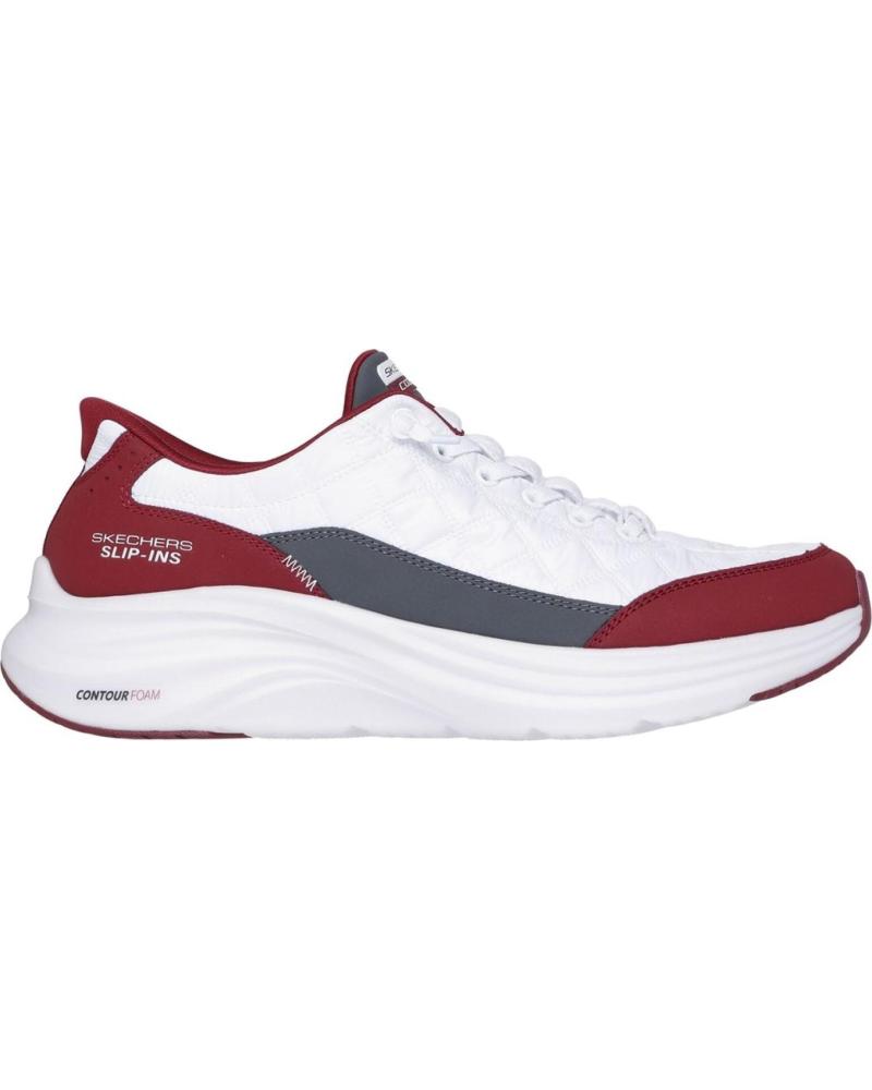 ZAPATILLAS SKECHERS CONTOUR FOAM COZY FIT BLANCA-BURDEOS PARA HOMBRE BLANCO