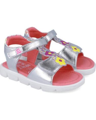 AGATHITA SILVER SANDALS WITH HEARTS FOR GIRLS PLATA