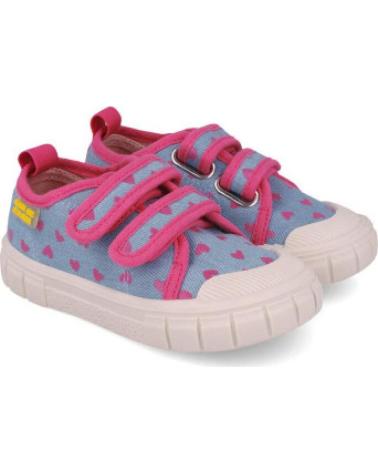 ZAPATILLAS INFANTILES AGACATHA CORAZONES VELCRO AZUL AZUL