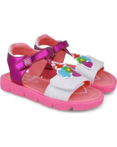 AGACATHA SANDALIA VELCRO ICONOS 252971-A350-27 BLANCO-ROSA