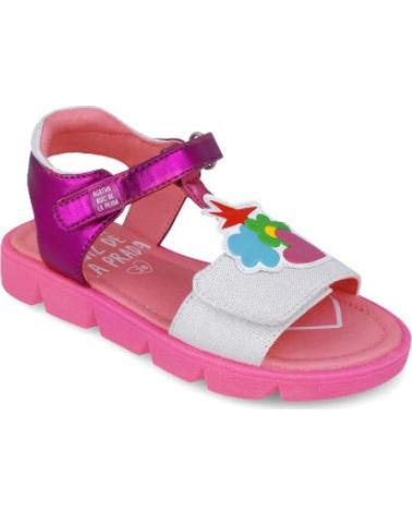AGACATHA SANDALIA VELCRO ICONOS 252971-A350-27 BLANCO-ROSA
