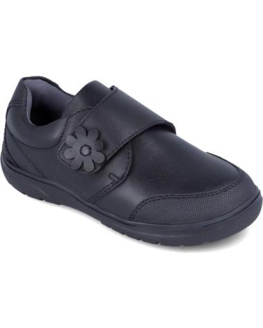 ZAPATOS ESCOLARES GARVALÍN 251706-A054 CON CIERRE VELCRO Y FLOR NEGRO
