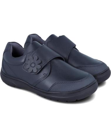 ZAPATO COLEGIAL GARVALÍN 51706-B0 MARINO CON VELCRO Y DETALLE FLORAL AZUL MARINO