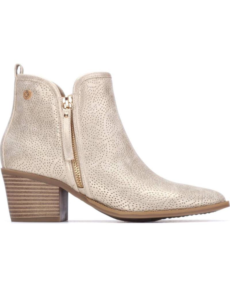 BOTAS XTI 145266 DE CAÑA BAJA CON TACÓN ANCHO Y DETALLE METALIZADO ORO