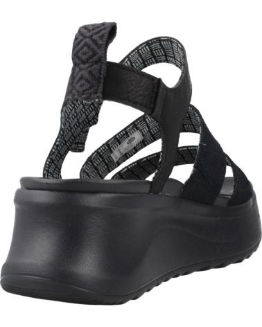 HEY DUDE DELRAY BUCKLE CLASSIC SANDALIAS PLATAFORMA MUJER NEGRAS BLACK