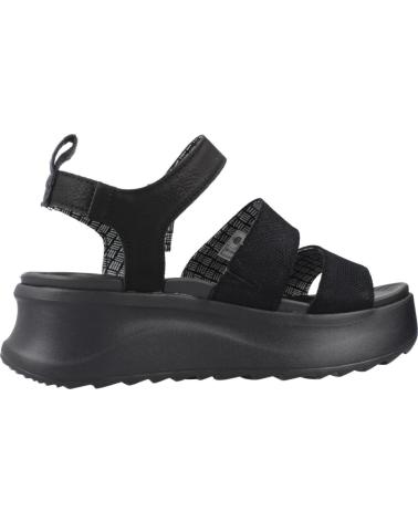HEY DUDE DELRAY BUCKLE CLASSIC SANDALIAS PLATAFORMA MUJER NEGRAS BLACK