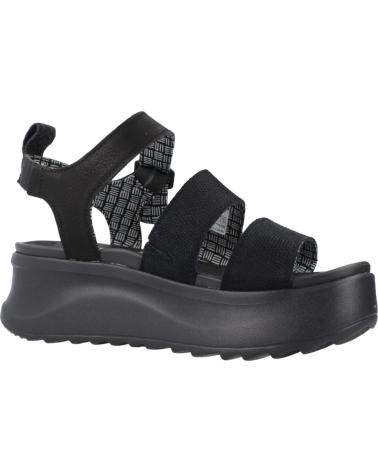 HEY DUDE DELRAY BUCKLE CLASSIC SANDALIAS PLATAFORMA MUJER NEGRAS BLACK