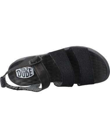 HEY DUDE DELRAY BUCKLE CLASSIC SANDALIAS PLATAFORMA MUJER NEGRAS BLACK