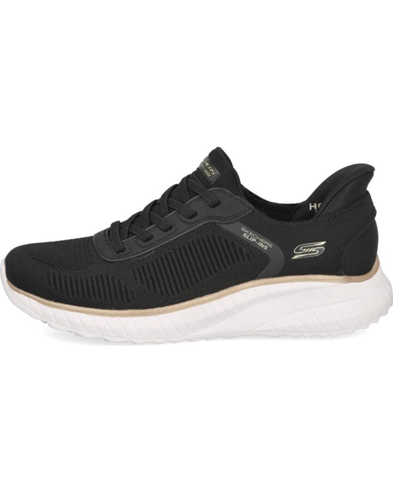SKECHERS 117497 BOBS SPORT SQUAD CHAOS SLIP-INS MUJER NEGRO ORO