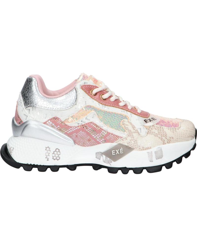 Inicio-EXE-ZAPATILLAS CASUAL MUJER EXE D190608-13B PU BLANCO ROSA-PU-WHITE-PINK