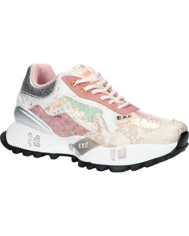 Inicio-EXE-ZAPATILLAS CASUAL MUJER EXE D190608-13B PU BLANCO ROSA-PU-WHITE-PINK