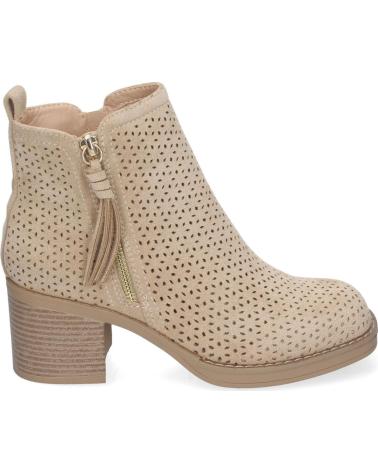 PUNTOSALAO BOTINES DE TACON BAJO CALADOS COLOR BEIGE PARA MUJER VR002 VARIOS COLORES