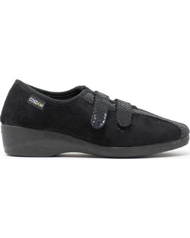 COSDAM ZAPATILLAS MUJER MODELO 2416 DOBLE VELCRO NEGRO NEGRO