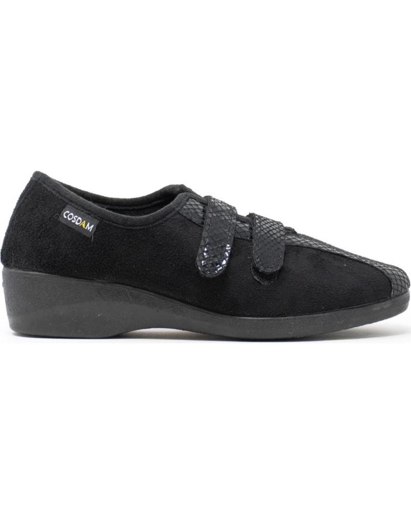 COSDAM ZAPATILLAS MUJER MODELO 2416 DOBLE VELCRO NEGRO NEGRO