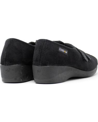 COSDAM ZAPATILLAS MUJER MODELO 2416 DOBLE VELCRO NEGRO NEGRO