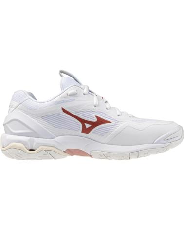 MIZUNO ZAPATILLAS WAVE STEALTH 6 BALONMANO-VOLEY-BADMINTON BLANCAS BLANCO-ROJO