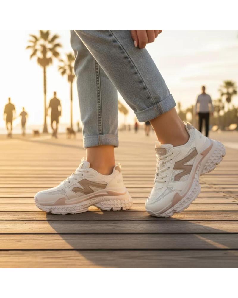 TIMBOS DEPORTIVAS MUJER MODELO 132444 BEIGE BEIGE