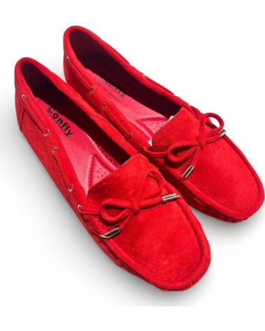 MOCASINES NÁUTICOS TIMBOS 132434 MUJER ROJO ROJO