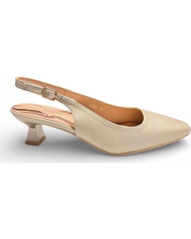 TIMBOS TACON DESTALONADO DE MUJER COLOR ORO 132423 AMARILLO