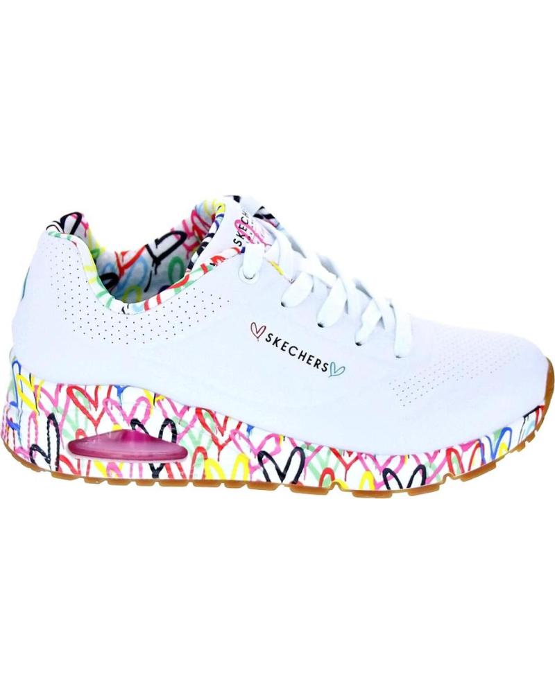 SKECHERS ZAPATOS MUJER ZAPATILLAS BAJAS MODELO UNO LOVING BLANCO