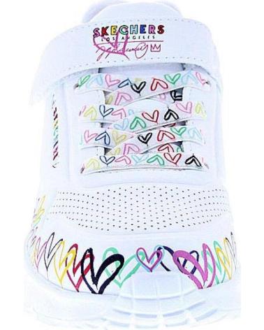 SKECHERS UNO LITE HEART CRAZE WOMEN´S WHITE SNEAKERS WITH MULTICOLOR HEARTS VARIOS COLORES