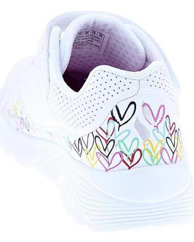 SKECHERS UNO LITE HEART CRAZE WOMEN´S WHITE SNEAKERS WITH MULTICOLOR HEARTS VARIOS COLORES