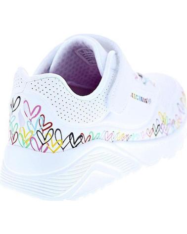 SKECHERS UNO LITE HEART CRAZE WOMEN´S WHITE SNEAKERS WITH MULTICOLOR HEARTS VARIOS COLORES