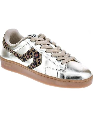 LEVIS ZAPATILLAS LEVIS SWIFT JR PARA NIÑA, COLOR DORADO CON ESTAMPADO DE LEOPARDO ORO