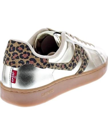 LEVIS ZAPATILLAS LEVIS SWIFT JR PARA NIÑA, COLOR DORADO CON ESTAMPADO DE LEOPARDO ORO