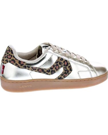 LEVIS ZAPATILLAS LEVIS SWIFT JR PARA NIÑA, COLOR DORADO CON ESTAMPADO DE LEOPARDO ORO