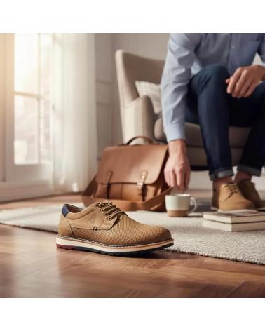 TIMBOS SAPATO SOCIAL CASUAL MASCULINO TIMBOS CAMEL - MODELO 132452 MARRóN
