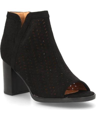 BOTINES CALADOS DE TACÓN MEDIO PARA MUJER NEGRO VR2-011 VARIOS COLORES