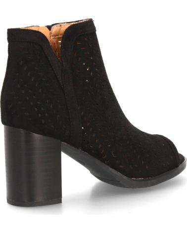 BOTINES CALADOS DE TACÓN MEDIO PARA MUJER NEGRO VR2-011 VARIOS COLORES