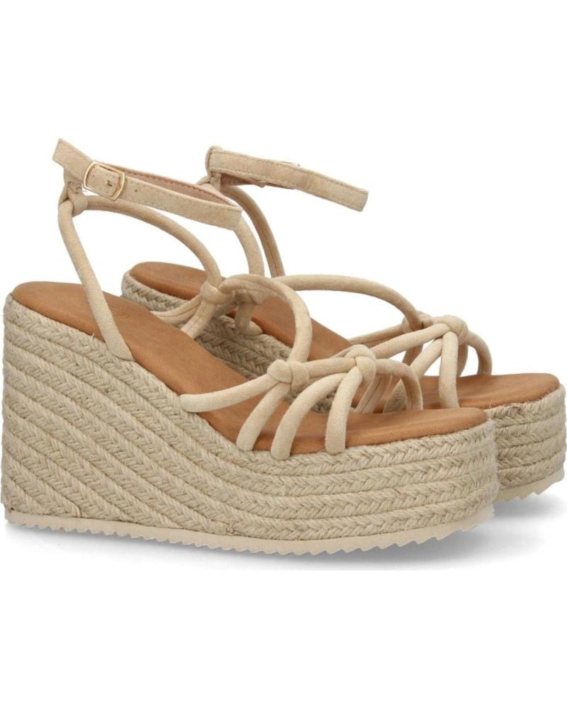 SANDALIAS DE PLATAFORMA PUNTOSALAO CON TIRAS DE YUTE PARA MUJER - BEIGE BEIGE M VARIOS