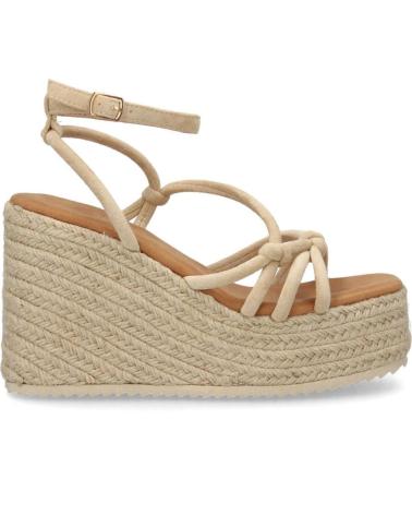 SANDALIAS DE PLATAFORMA PUNTOSALAO CON TIRAS DE YUTE PARA MUJER - BEIGE BEIGE M VARIOS