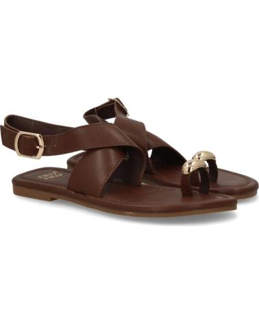 SANDALIAS PLANAS CON HEBILLA Y DEDO KK-1017 MUJER MARRÓN VARIOS COLORES