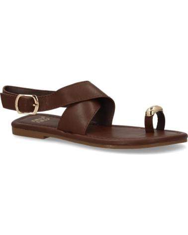 SANDALIAS PLANAS CON HEBILLA Y DEDO KK-1017 MUJER MARRÓN VARIOS COLORES