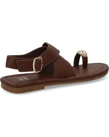 SANDALIAS PLANAS CON HEBILLA Y DEDO KK-1017 MUJER MARRÓN VARIOS COLORES