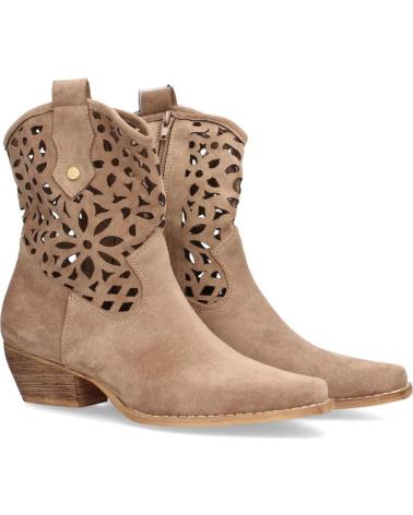 PUNTOSALAO BOTINES CAMPEROS DE MUJER PUNTOSALAO CON TACÓN MEDIO Y DETALLES CALADOS EN COLOR BEIGEE V