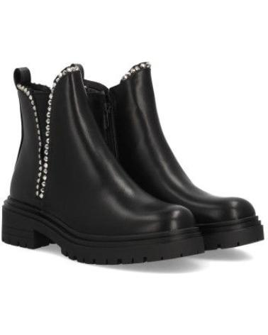 BOTINES DE MUJER PUNTOSALAO NEGRO TACÓN BAJO ESTILO ROCK CON TACHUELAS NEGRO A VARIOS