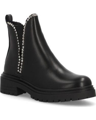 BOTINES DE MUJER PUNTOSALAO NEGRO TACÓN BAJO ESTILO ROCK CON TACHUELAS NEGRO A VARIOS