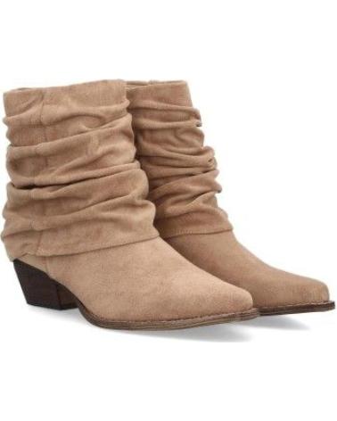 PUNTOSALAO BOTINES DE MUJER PUNTOSALAO DE TACÓN MEDIO CON CAÑA ARRUGADA, COLOR KAKI, MODELO A-2509 A-