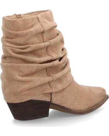 PUNTOSALAO BOTINES DE MUJER PUNTOSALAO DE TACÓN MEDIO CON CAÑA ARRUGADA, COLOR KAKI, MODELO A-2509 A-