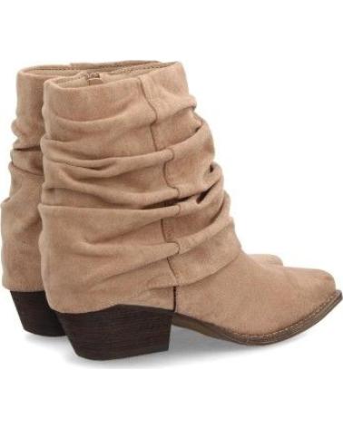 PUNTOSALAO BOTINES DE MUJER PUNTOSALAO DE TACÓN MEDIO CON CAÑA ARRUGADA, COLOR KAKI, MODELO A-2509 A-