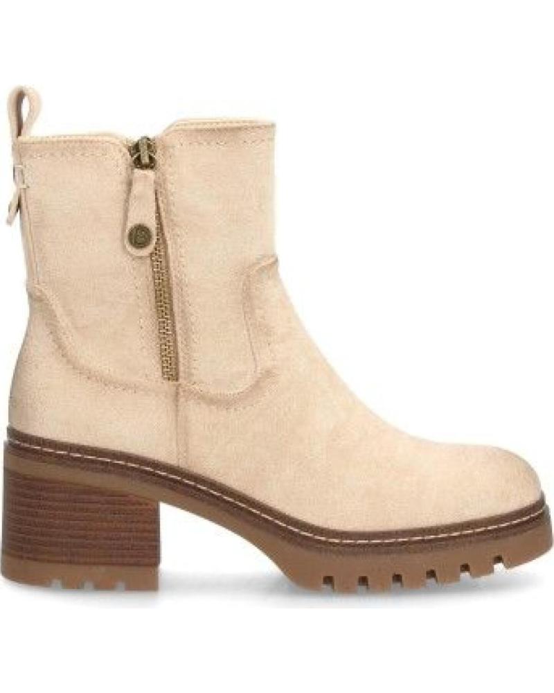 BOTINES DE TACÓN MEDIO CON SUELA TRACK PARA MUJER, PUNTOSALAO, COLOR BEIGEOR BEIG VARIOS