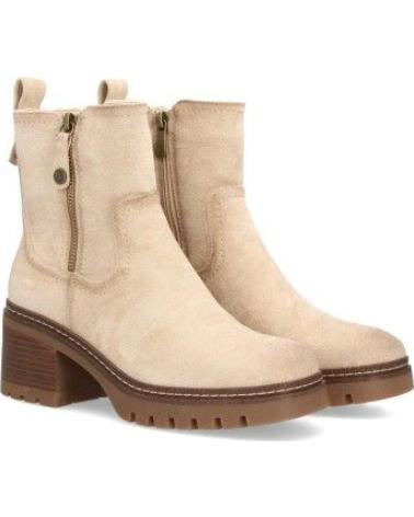 BOTINES DE TACÓN MEDIO CON SUELA TRACK PARA MUJER, PUNTOSALAO, COLOR BEIGEOR BEIG VARIOS